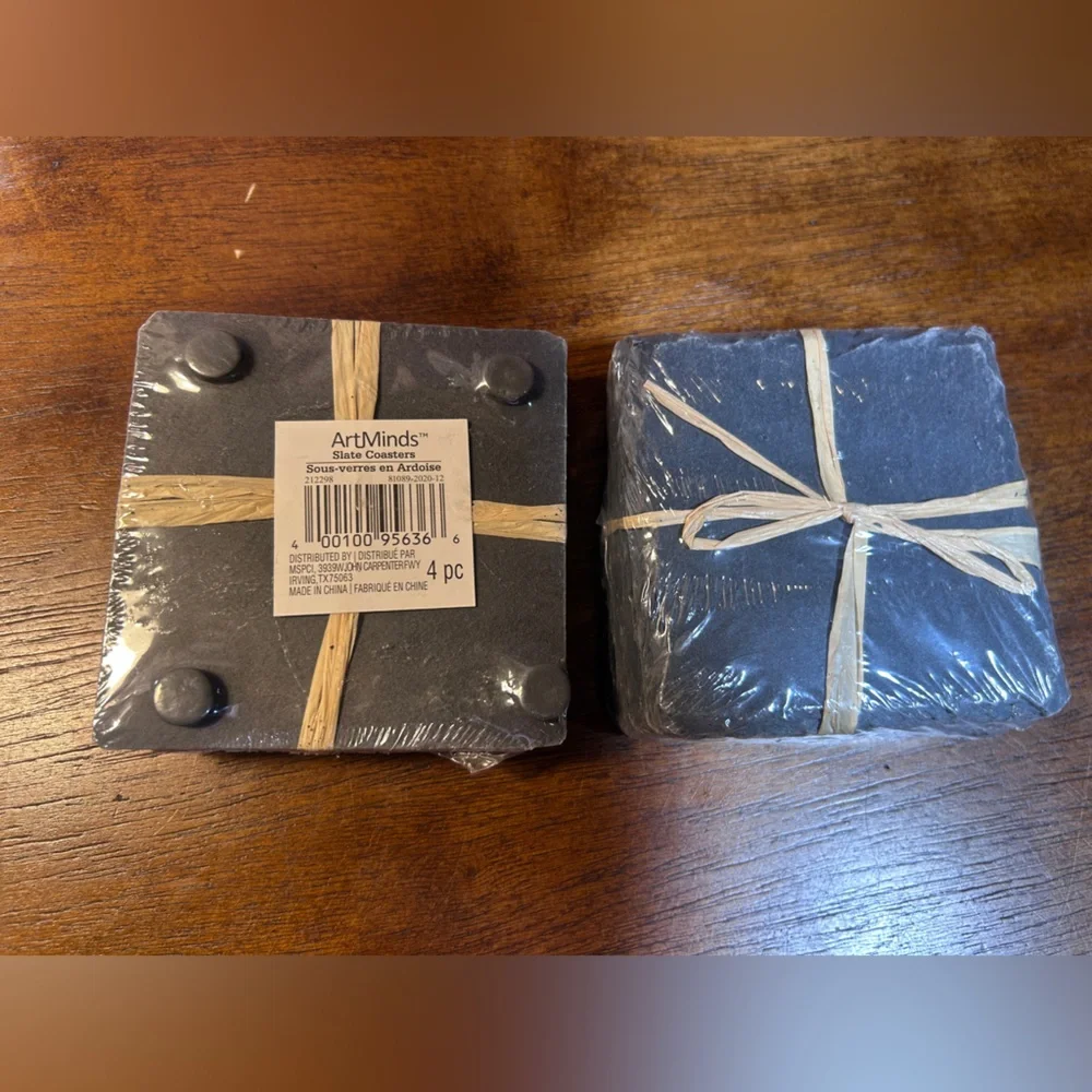Black Stone Coasters Set
